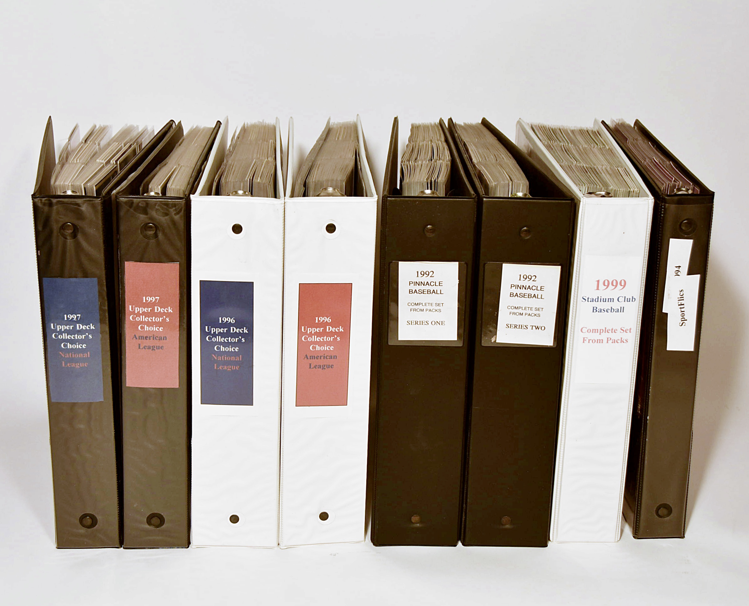 1990s Baseball Card Collection with Eight Binders of Complete Sets