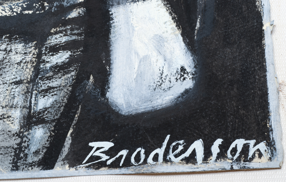 Robert Broderson Mixed Media Painting of Two Figures