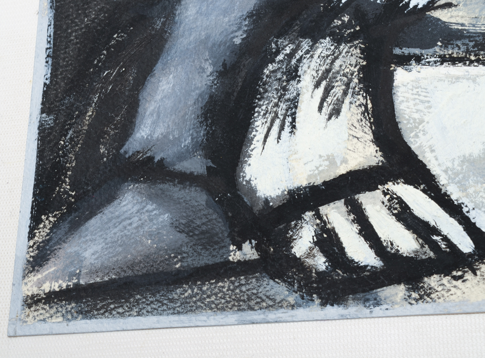 Robert Broderson Mixed Media Painting of Two Figures