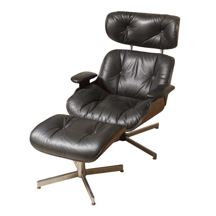 Eames Style Lounge Chair and Ottoman