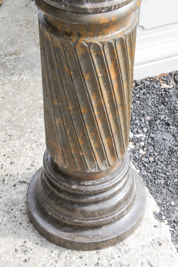 Gray, Brown and Yellow Marble Pedestal