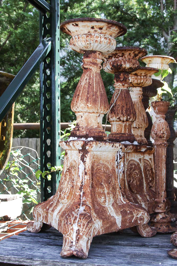 Pair of Cast Iron Candleholders