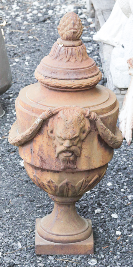 Pair of Cast Iron Urns