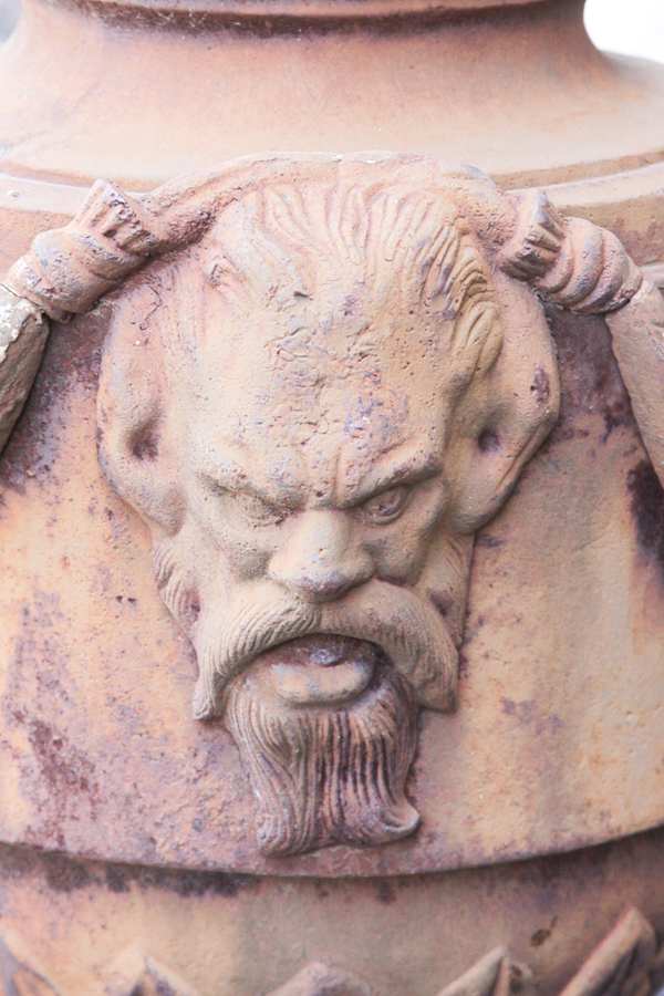 Pair of Cast Iron Urns