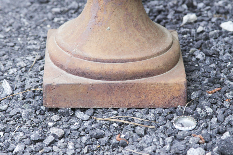 Pair of Cast Iron Urns
