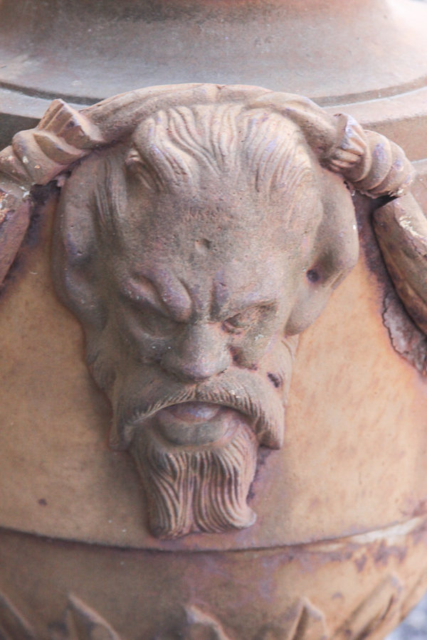 Pair of Cast Iron Urns