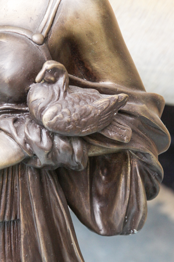 Bronze Sculpture After E. Tassel "Beauty with Birds"
