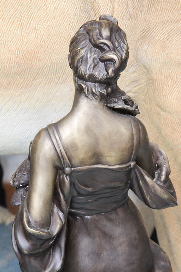 Bronze Sculpture After E. Tassel "Beauty with Birds"