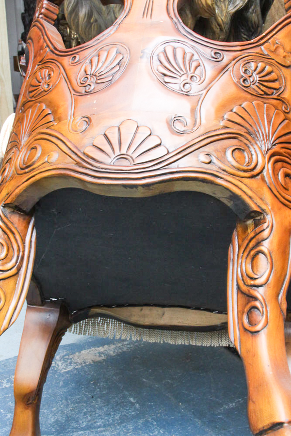 Pair of Ornate Barrel-Back Armcharis