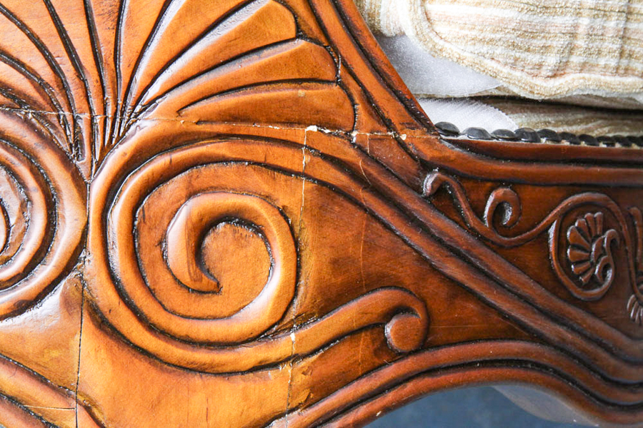 Pair of Ornate Barrel-Back Armcharis