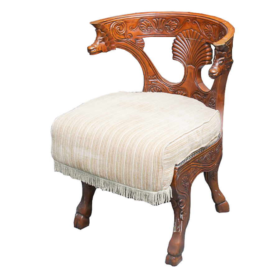 Pair of Ornate Barrel-Back Armcharis