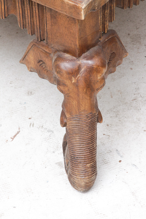Carved Elephant Leg Coffee Table