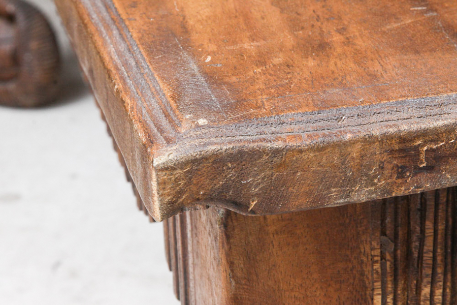 Carved Elephant Leg Coffee Table