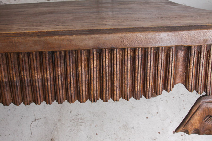 Carved Elephant Leg Coffee Table