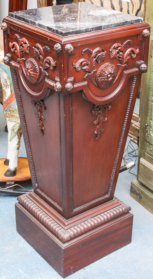 Neoclassical Style Wood and Marble Stand