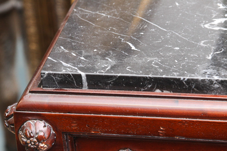 Neoclassical Style Wood and Marble Stand