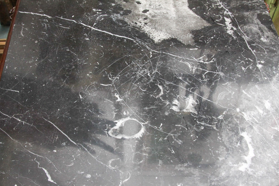 Neoclassical Style Wood and Marble Stand