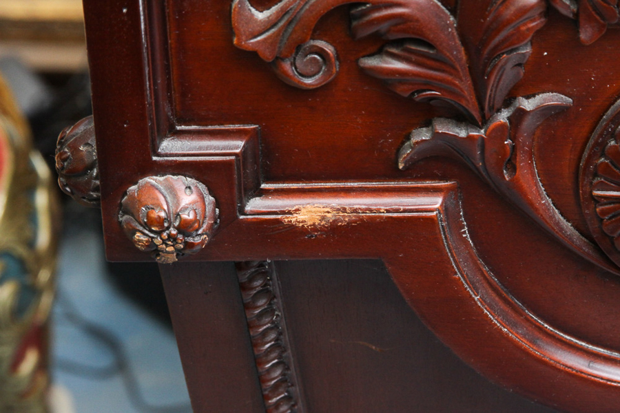 Neoclassical Style Wood and Marble Stand