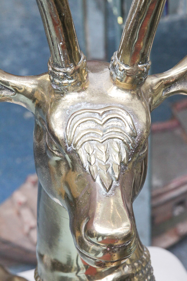 Large Vintage Hollywood Regency Brass Deer