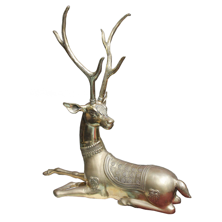 Large Vintage Hollywood Regency Brass Deer