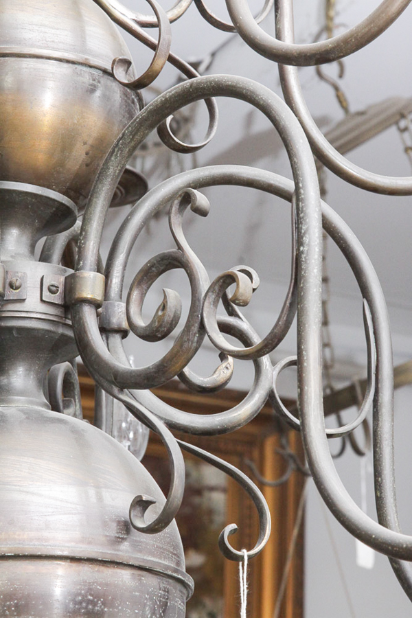 Vintage Colonial-Style Brass Chandelier