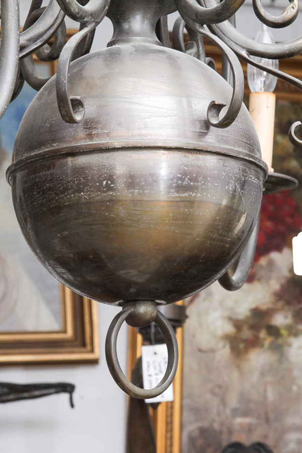 Vintage Colonial-Style Brass Chandelier