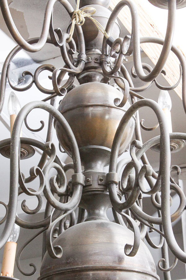 Vintage Colonial-Style Brass Chandelier