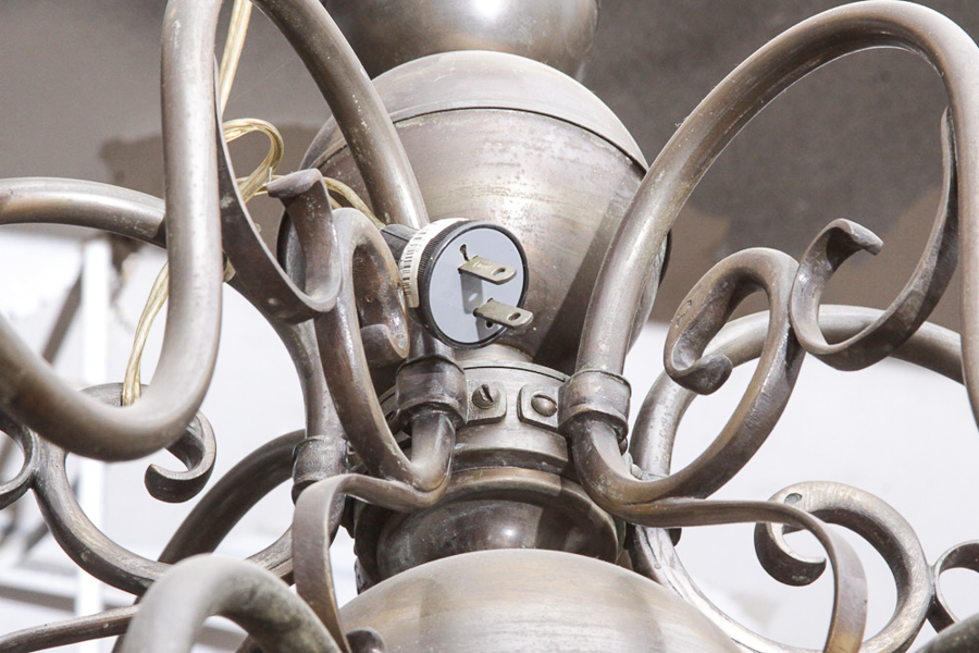 Vintage Colonial-Style Brass Chandelier