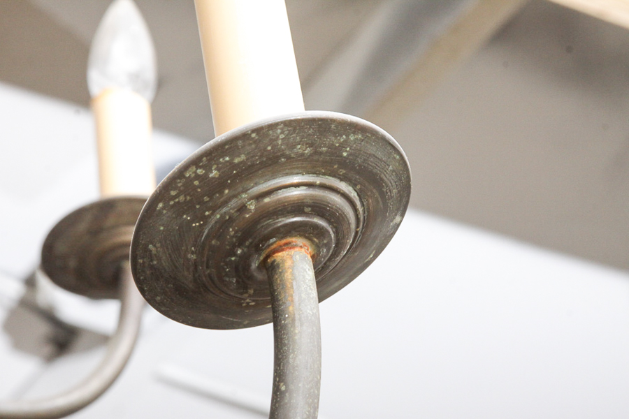 Vintage Colonial-Style Brass Chandelier