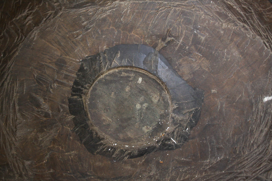 Hand Carved Wooden Baptismal Font