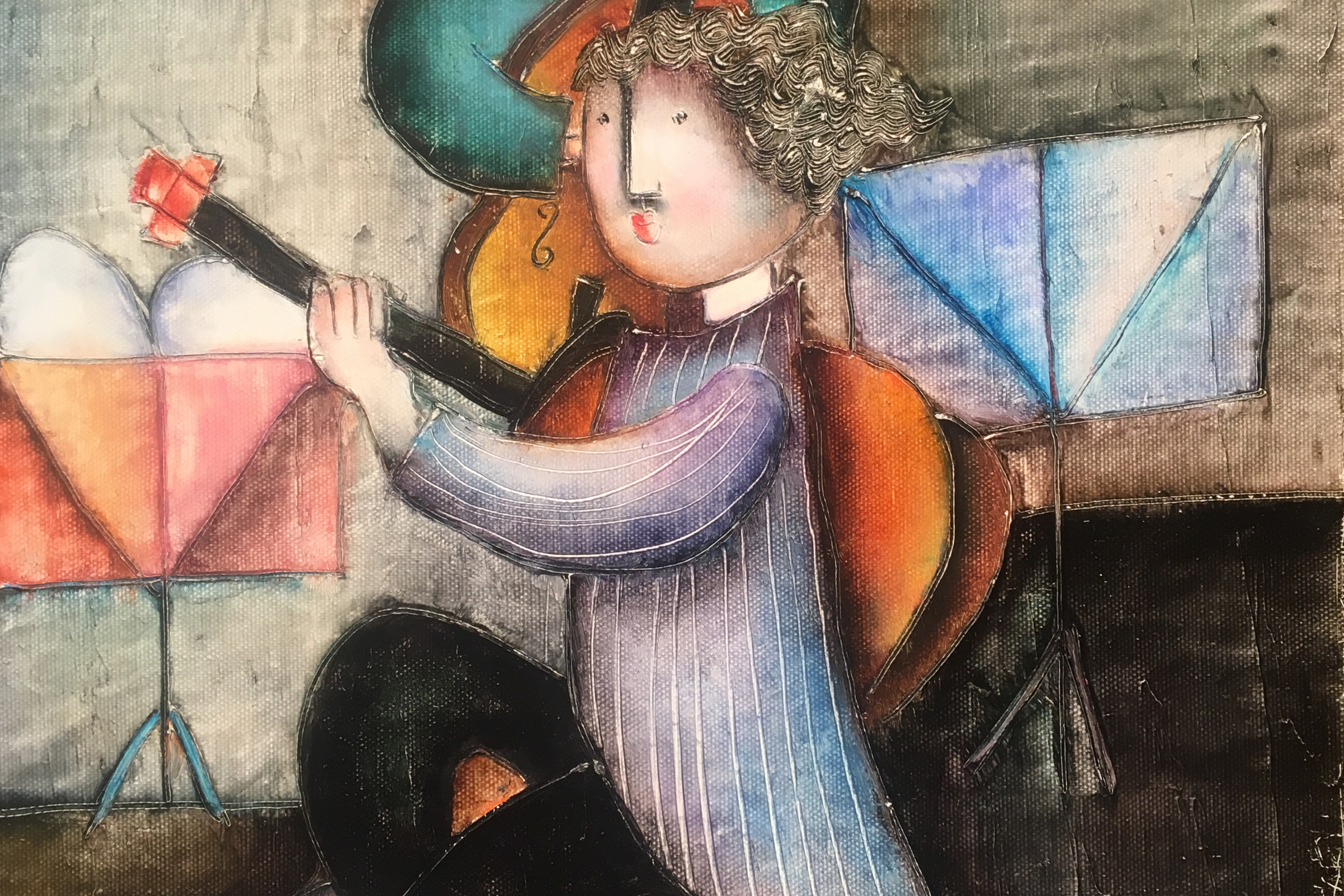 String Musicians by Joyce Roybal, 1990s