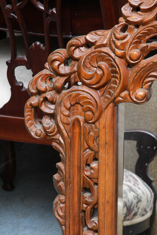Large Ornate Teak Mirror