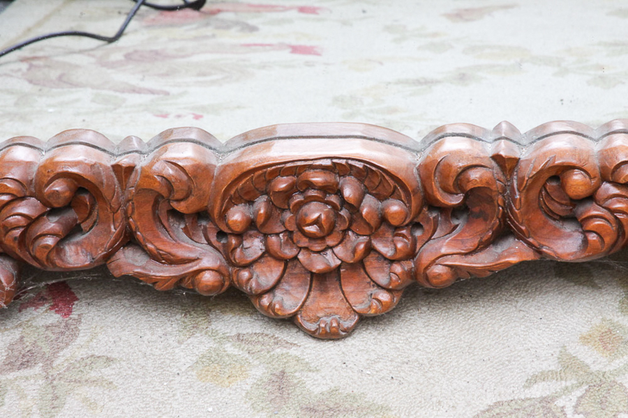 Large Ornate Teak Mirror