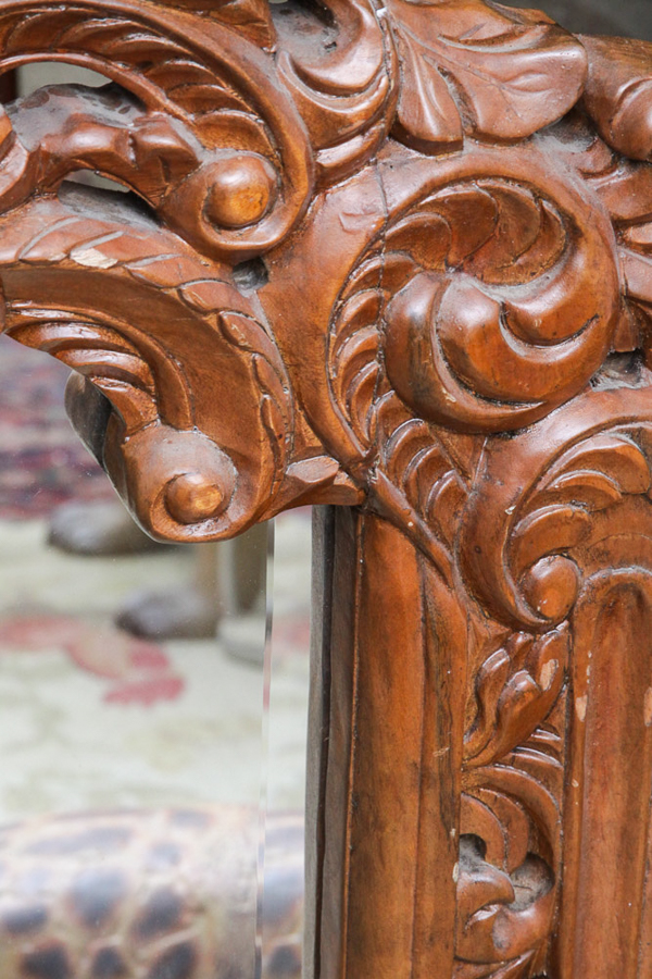 Large Ornate Teak Mirror