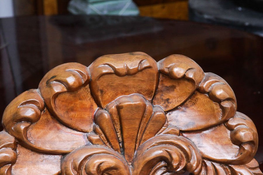 Large Ornate Teak Mirror