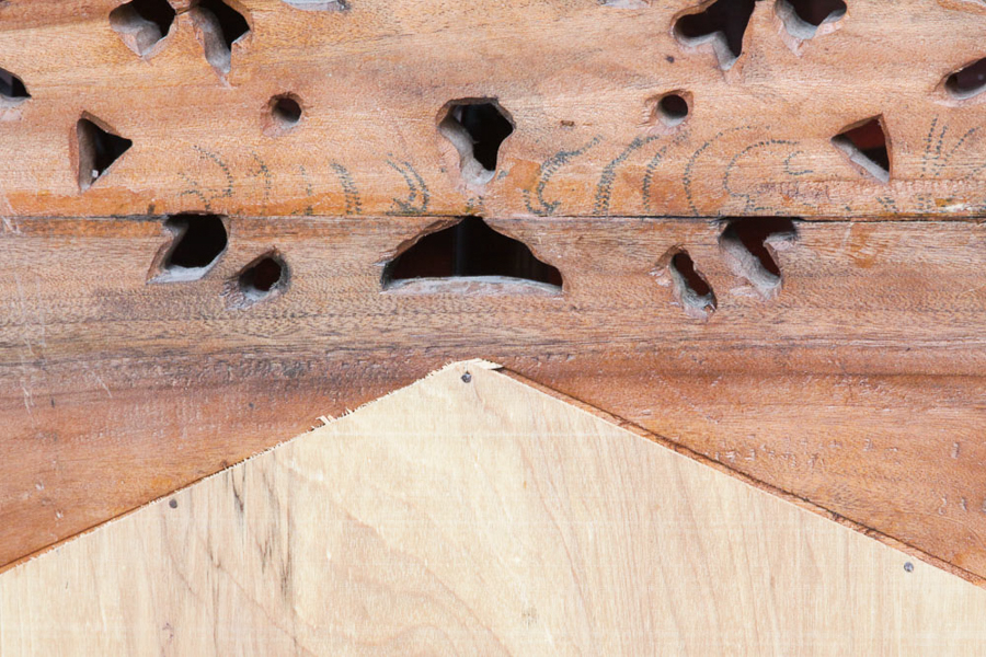 Large Ornate Teak Mirror