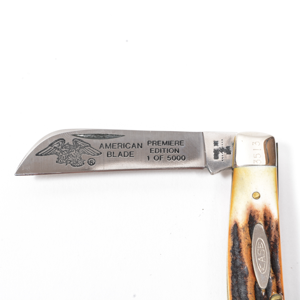 Case XX American Blade Premiere Edition Pocket Knife with Stag Handle