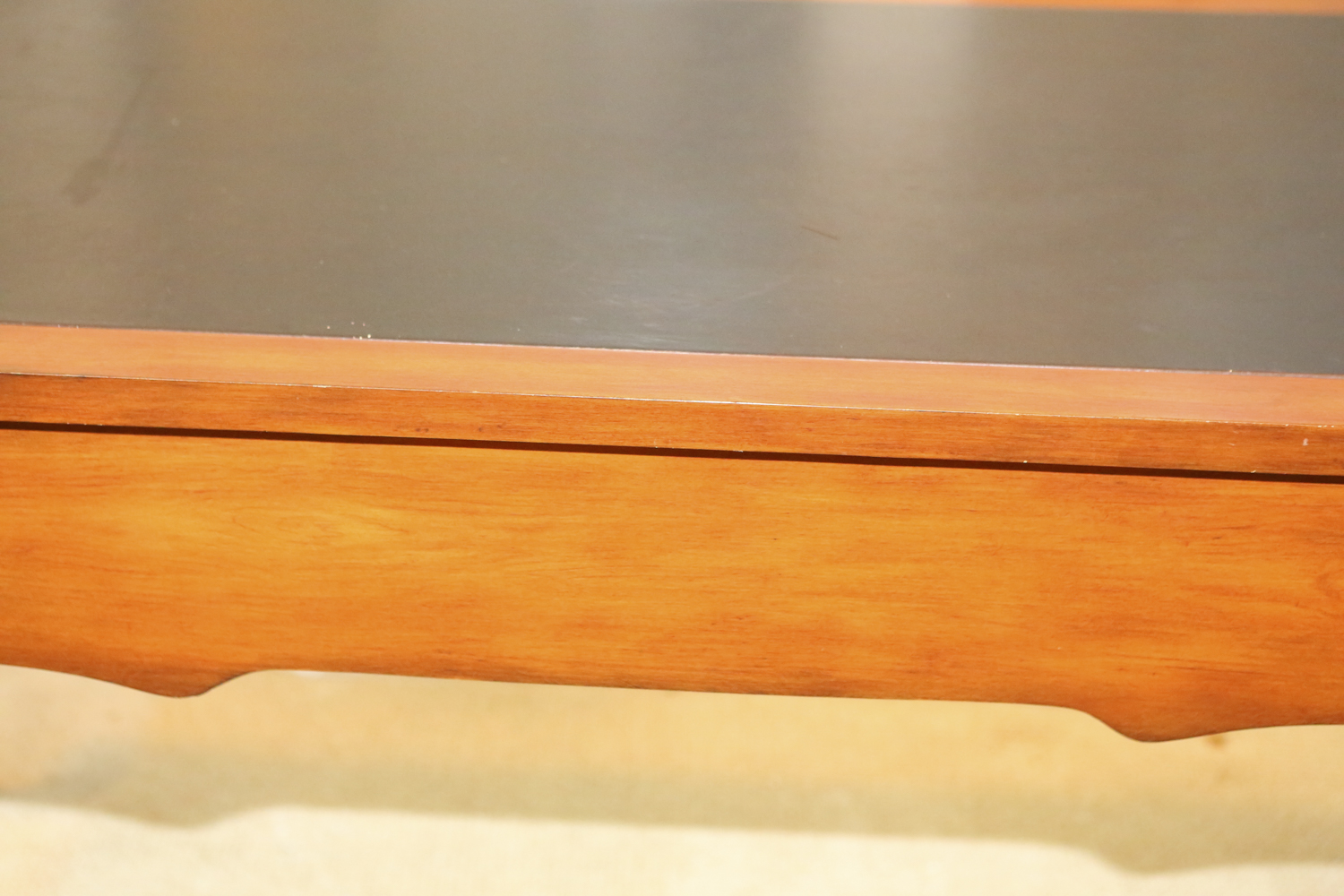 Hand Painted Writing Desk with Leather Inlay