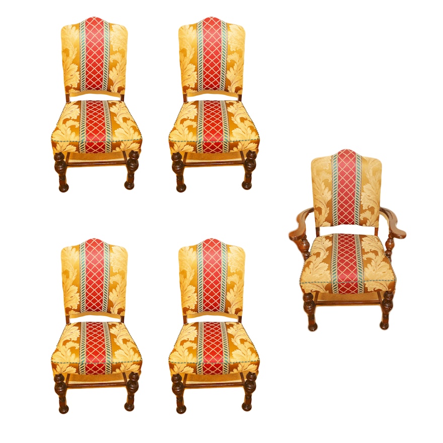 Jacobean Style High Back Chairs