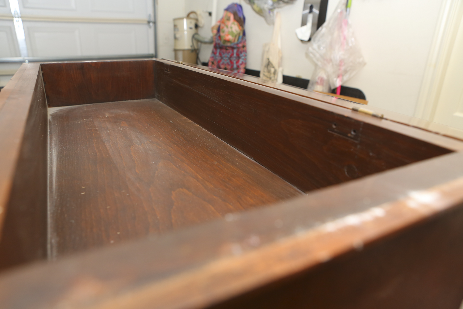 Antique American Walnut Drop Front Plantation Desk With Fitted Interior