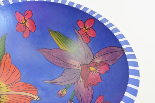 Janis Childs Painted Wood Bowl