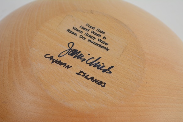 Janis Childs Painted Wood Bowl