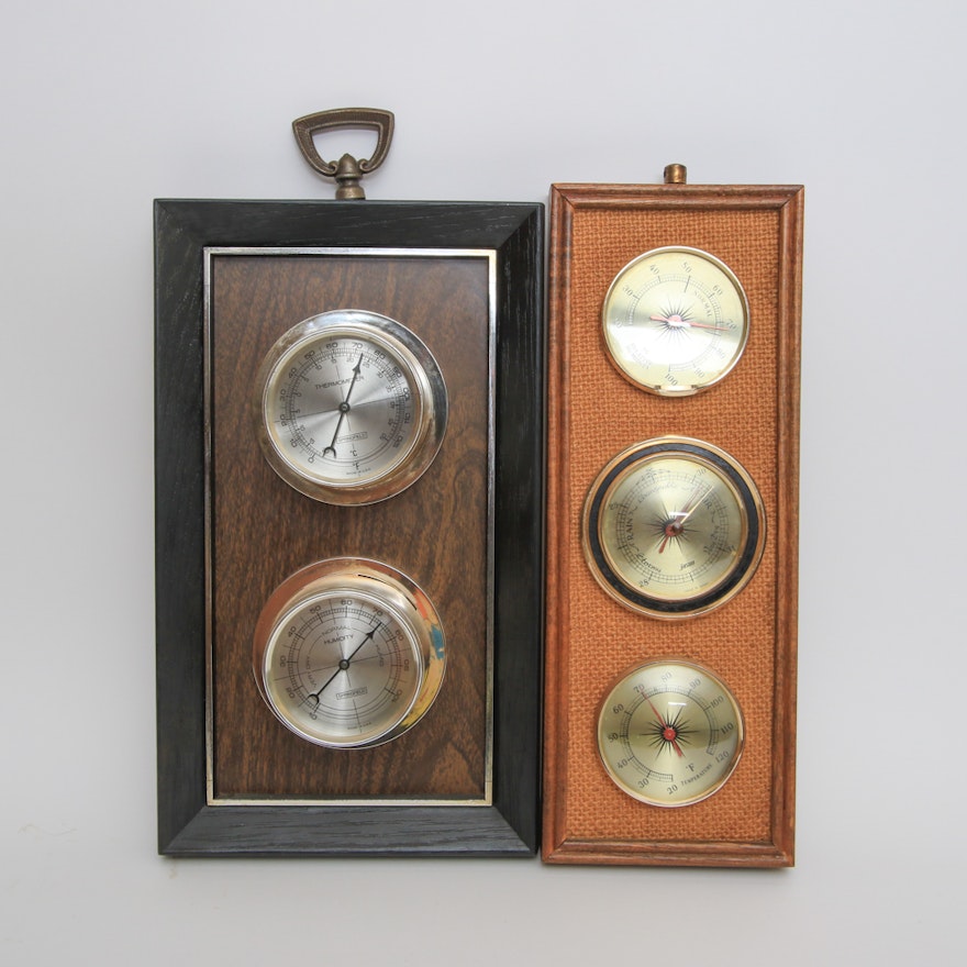 Pair of Framed Weather Instruments