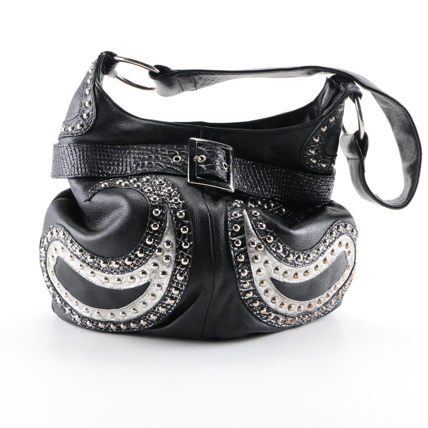 Babee D Embellished Leather Handbag