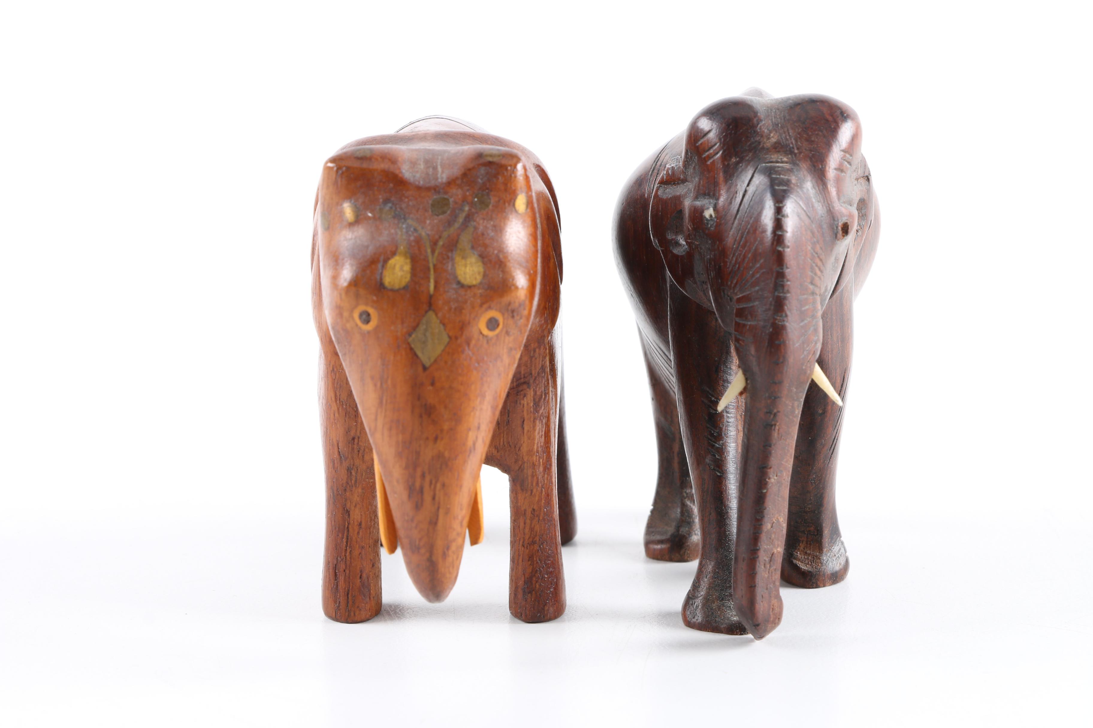 Pair of Carved Decorative Elephants