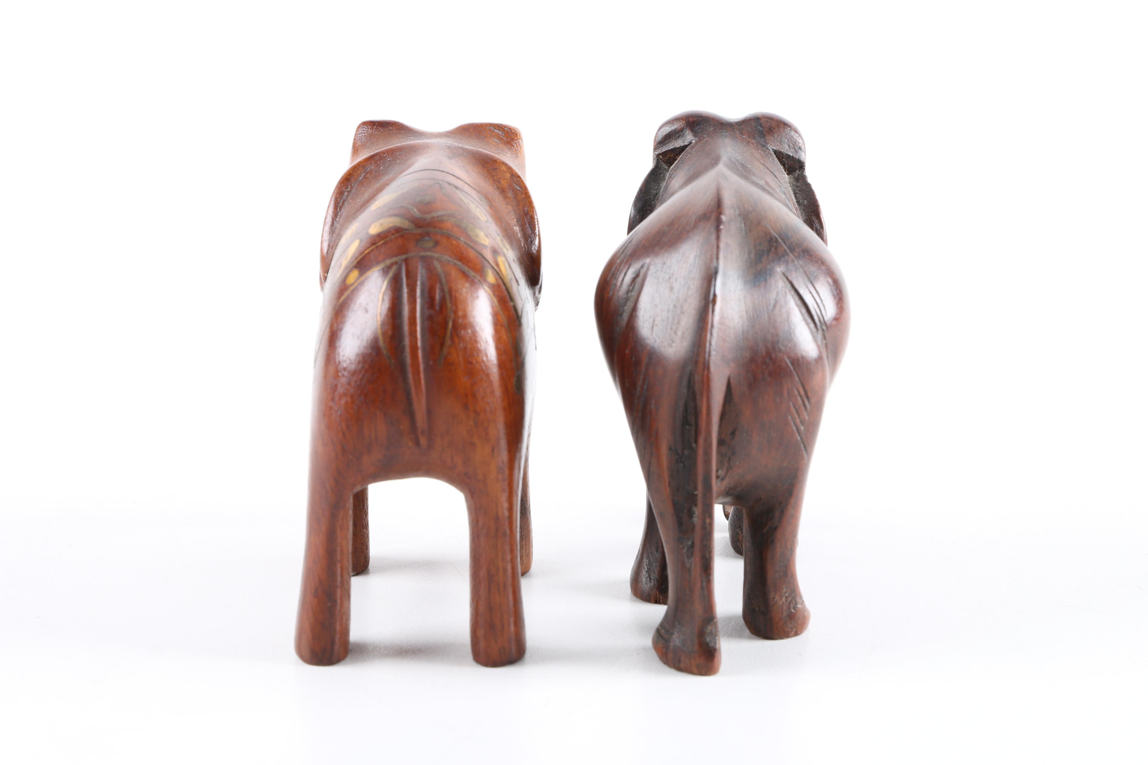 Pair of Carved Decorative Elephants
