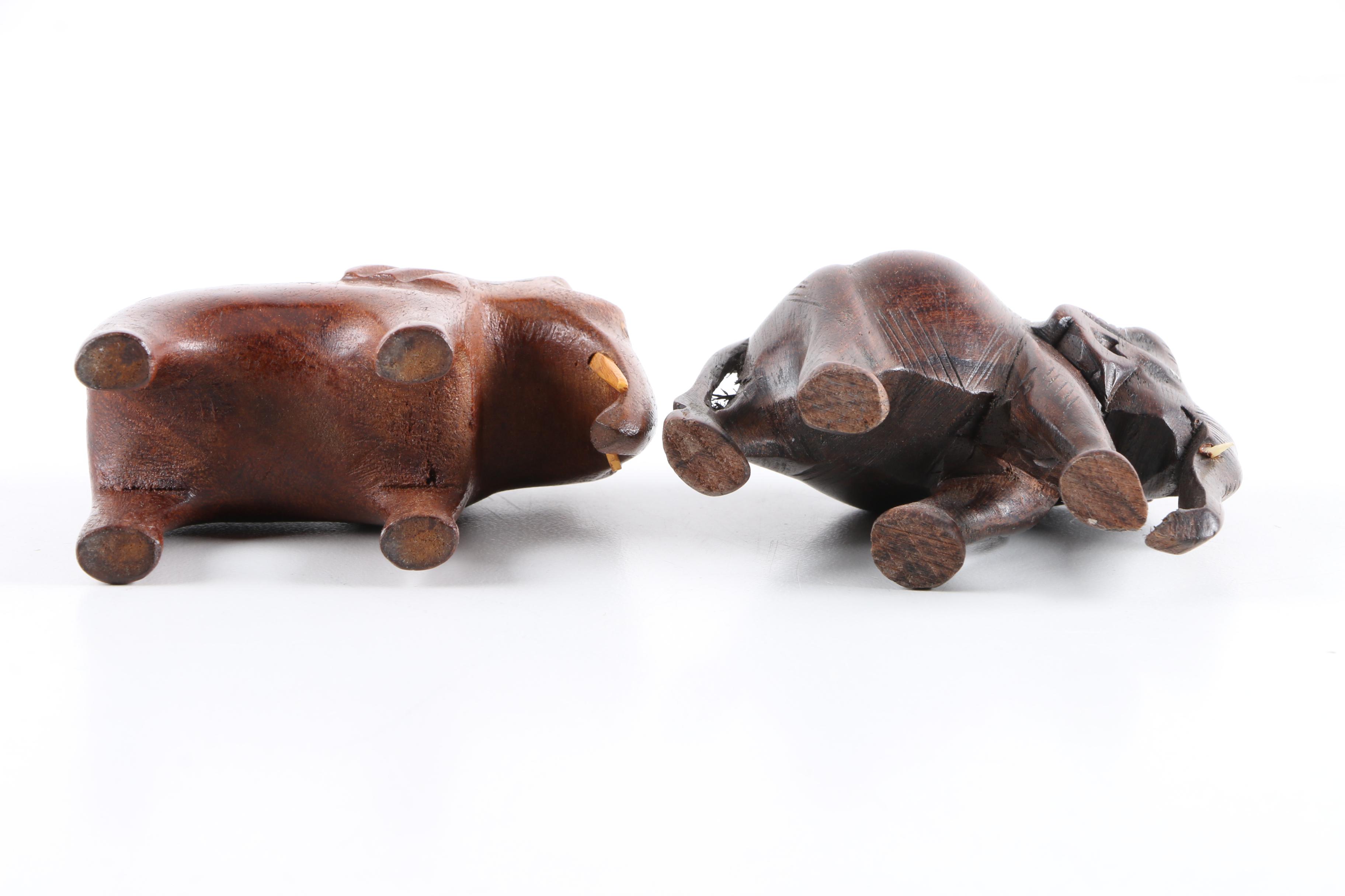 Pair of Carved Decorative Elephants
