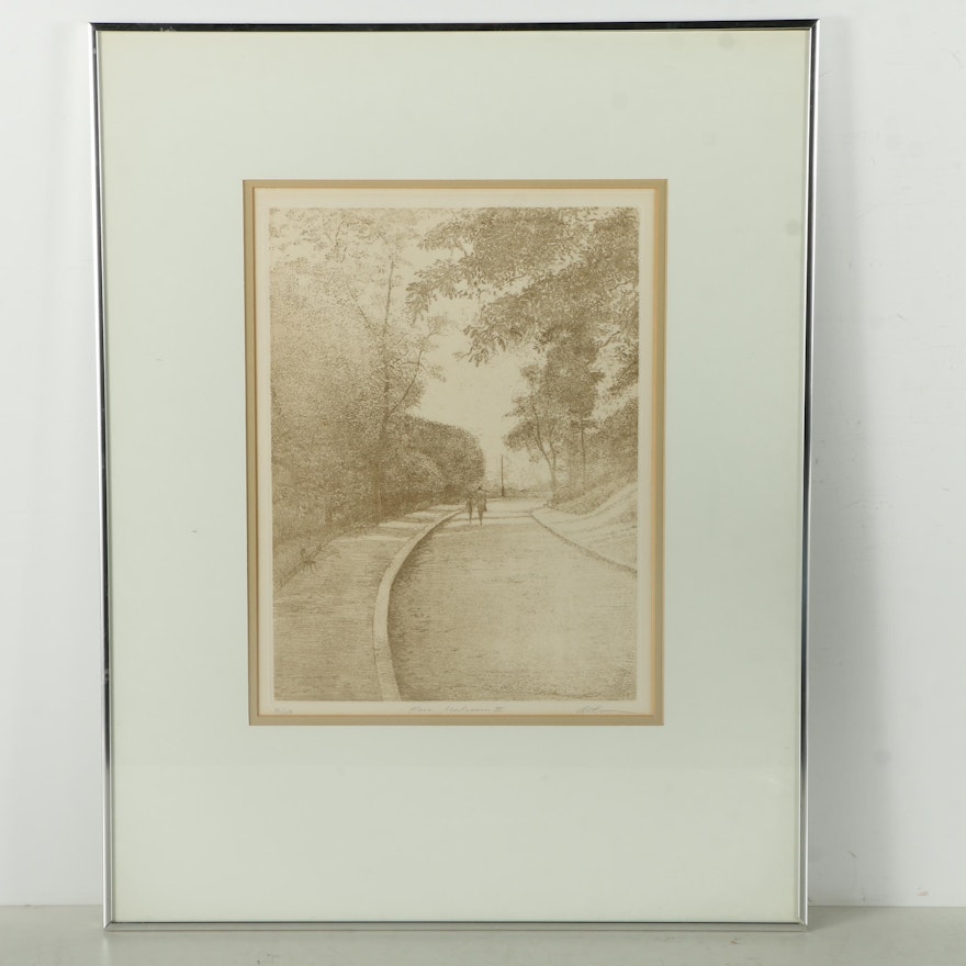 Harold Altman Limited Edition Etching on Paper "Parc Montsouris III"