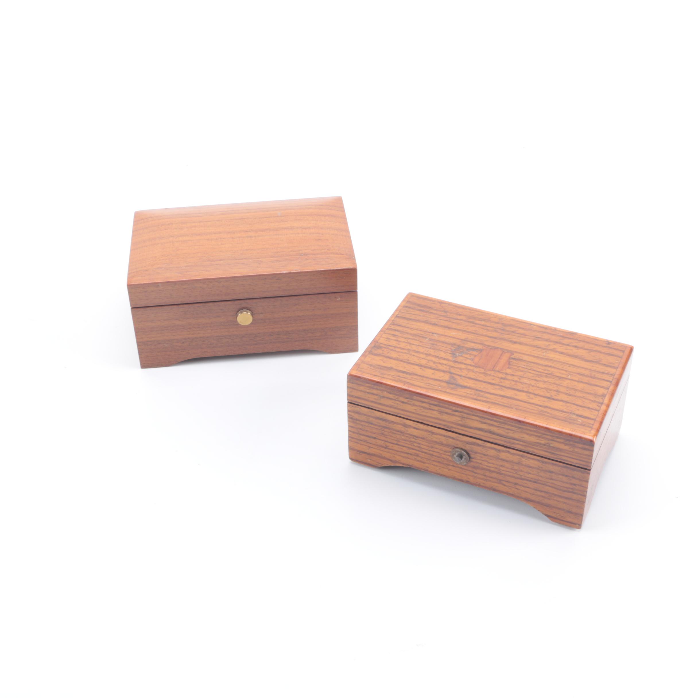 Wooden Music Boxes from Switzerland Including Reuge