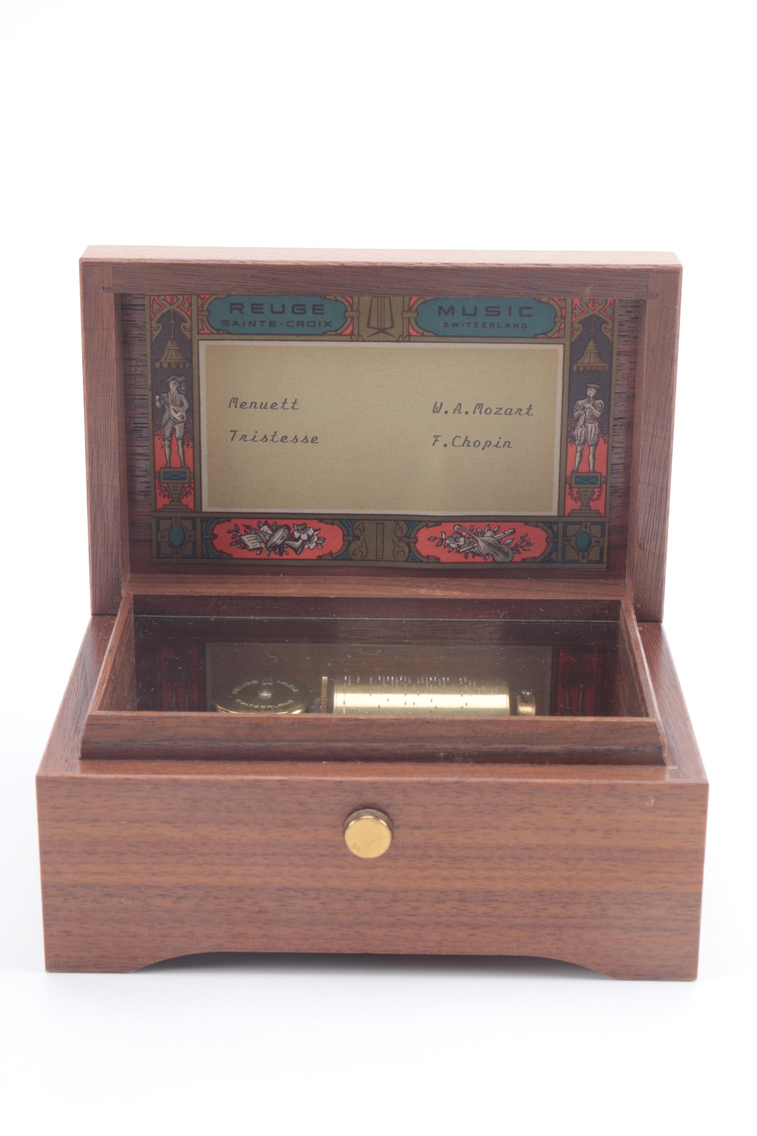 Wooden Music Boxes from Switzerland Including Reuge